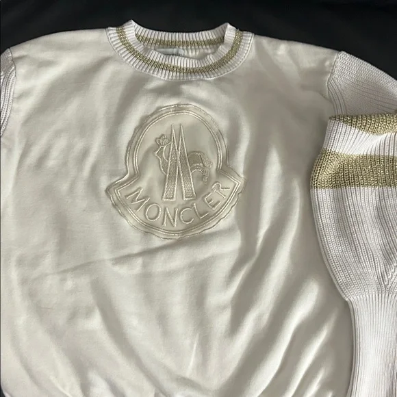 Moncler Cream and Gold Knit Sweater - Picture 2 of 11